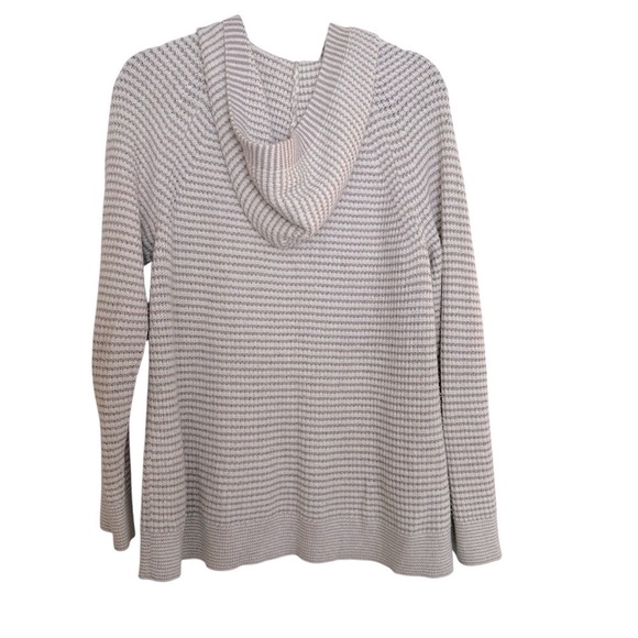 J. Jill beachy coastal lilac and cream knit hoodie sweater Small - Picture 9 of 13